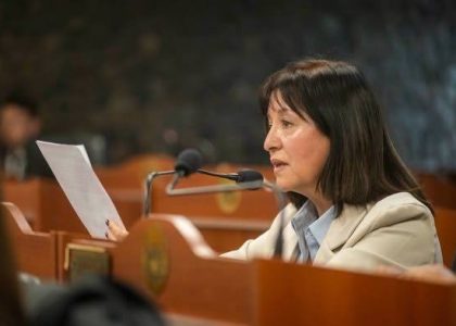 María Elena Lagoria 在Santa María的一次机构活动中