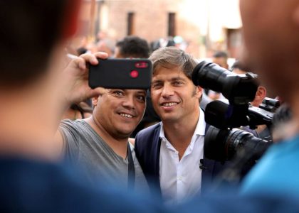 Axel Kicillof and Javier Milei during separate public activities in the Buenos Aires metropolitan area