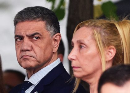 Jorge Macri, Karina Milei y Mauricio Macri durante actividades políticas en la Ciudad de Buenos Aires