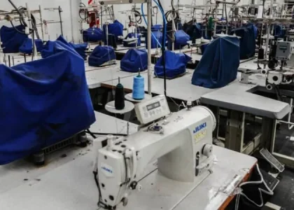 Machinery stopped in a textile plant of La Rioja